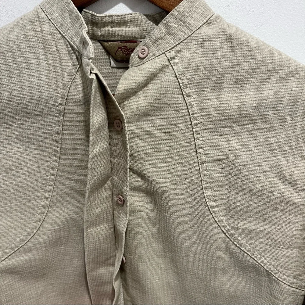 Roper Southwest Embroidered Button-Down Long Sleeve Tan Western | women’s S - Picture 4 of 11